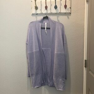 lululemon athletica Lavender Open-Front Ribbed-Pocket Cardigan